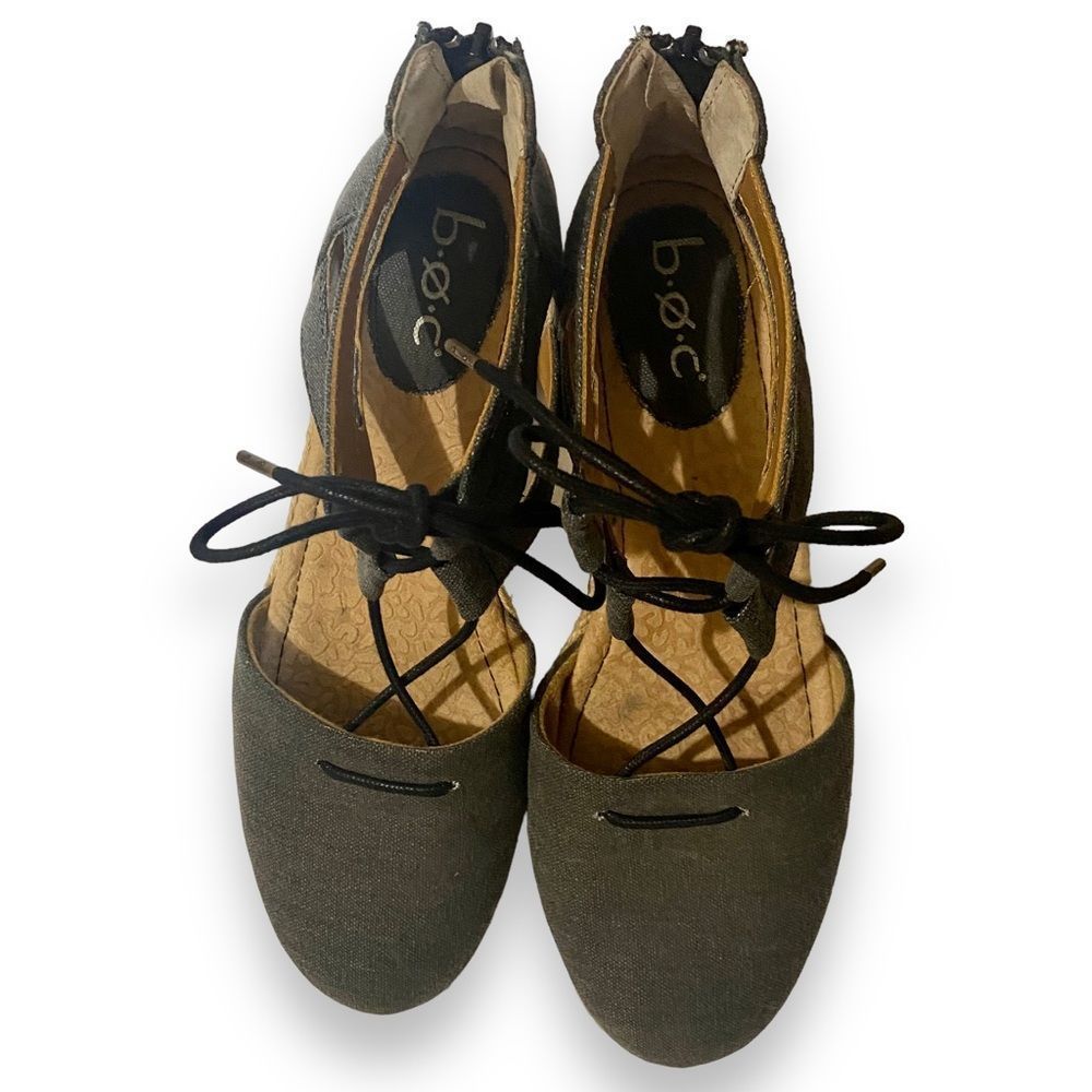 BOC | Born Concept Dark Gray Canvas Gladiator Tie Espadrille Sandals | Size 9.5 - Picture 11 of 11